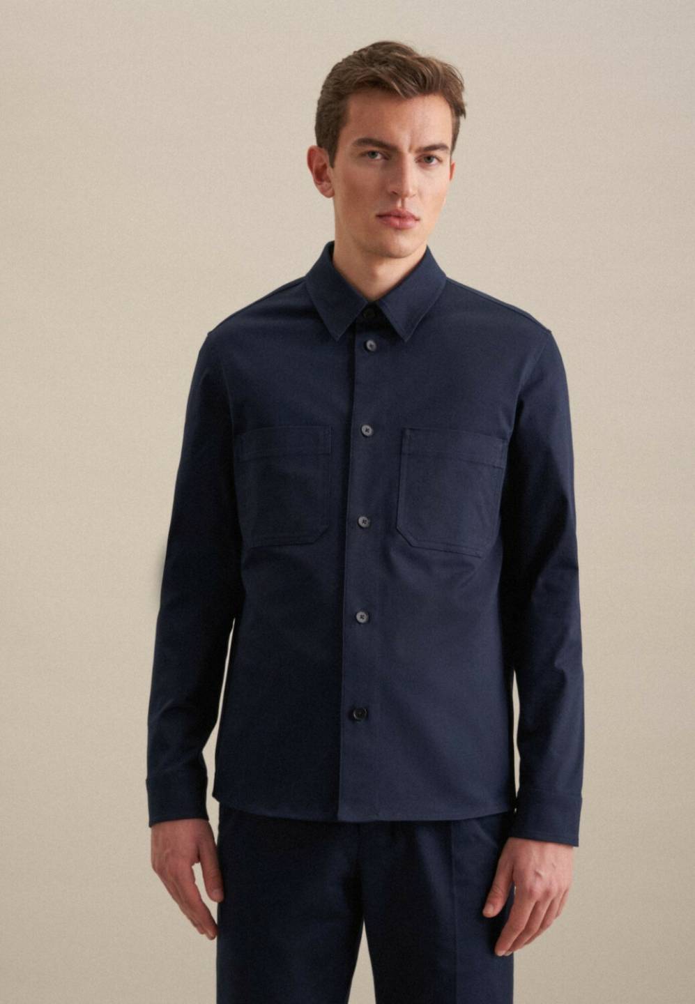 Seidensticker Overshirt Regular blau Hemden