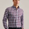 Seidensticker Twill Flanellhemd in Shaped mit Button-Down-Kragen Karo (01.842560-0049) rot Hemden