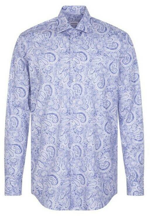 Seidensticker Popeline Business Hemd in Regular mit Kentkragen Paisley (01.143990-0013) blau Hemden