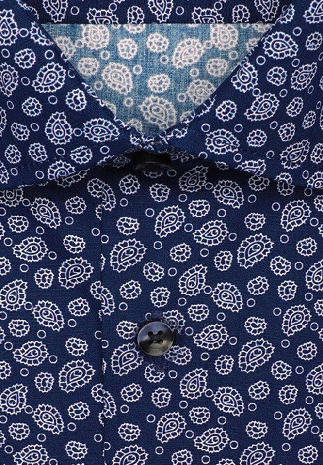 Seidensticker Popeline Business Hemd Regular mit Kentkragen Paisley (01.143950-0017) blau Hemden