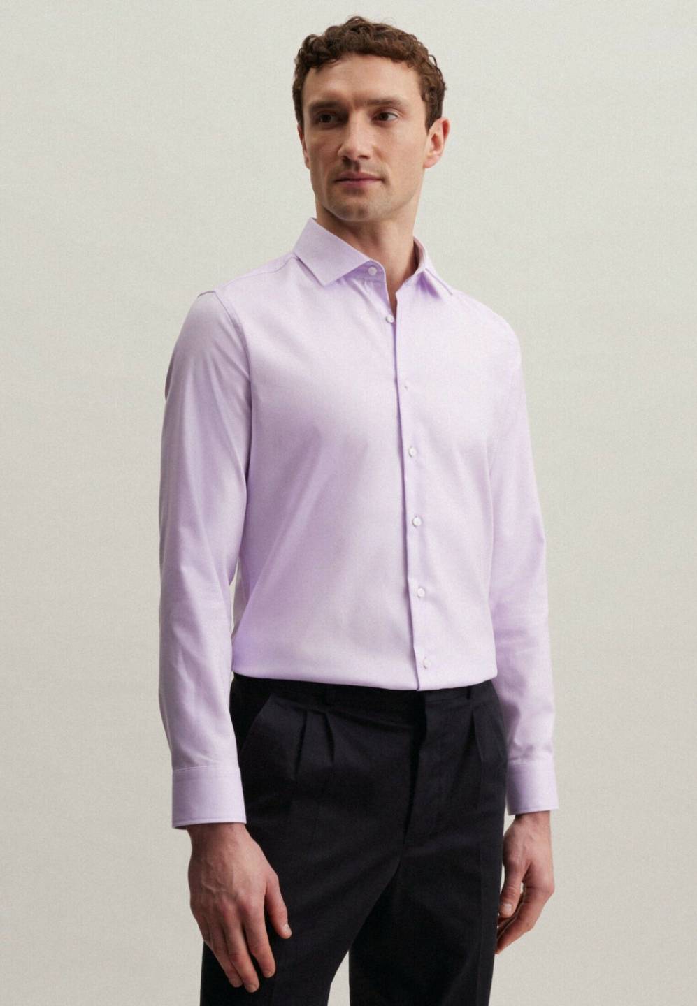 Hemden Seidensticker Twill Business Hemd Slim Kentkragen (01.653690)Bügelleichtes Twill Business Hemd in Slim mit Kentkragen Uni (01.653690-0082) lila
