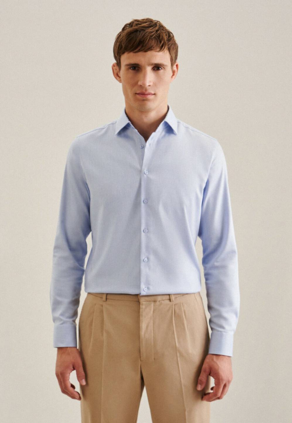 Hemden Seidensticker Twill Business Hemd in Slim mit Kentkragen Uni (01.643514)(01.643514-0013) blau