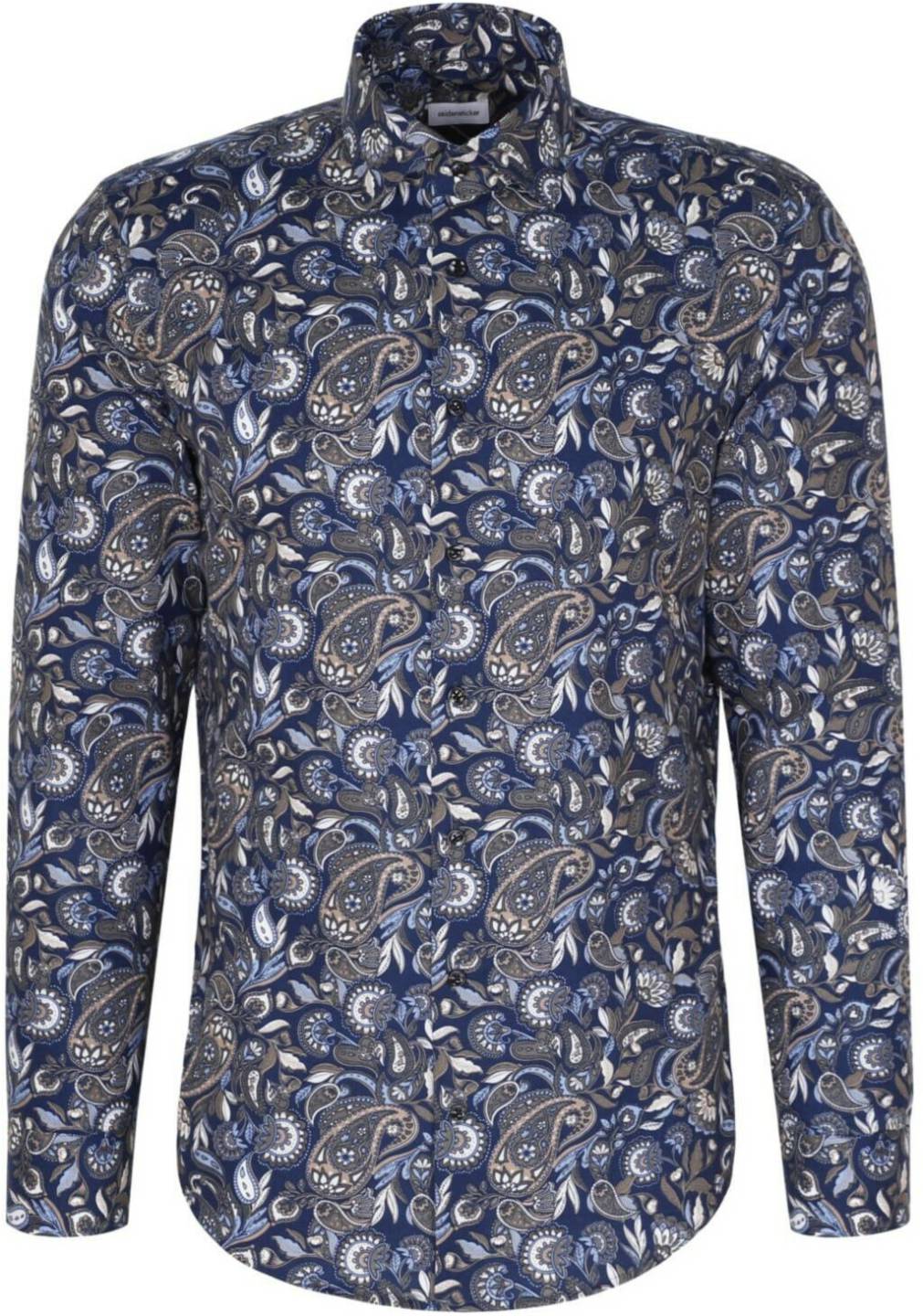 Seidensticker Flanellhemd Slim blau Hemden