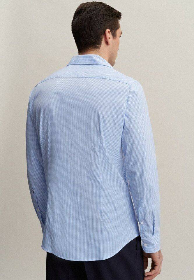 Hemden Seidensticker Performancehemd Slim Karo (01.656790-0011) blau