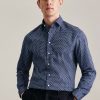 Seidensticker Twill Performance-Hemd in Slim mit Kentkragen Druck (01.642180-0019) blau Hemden